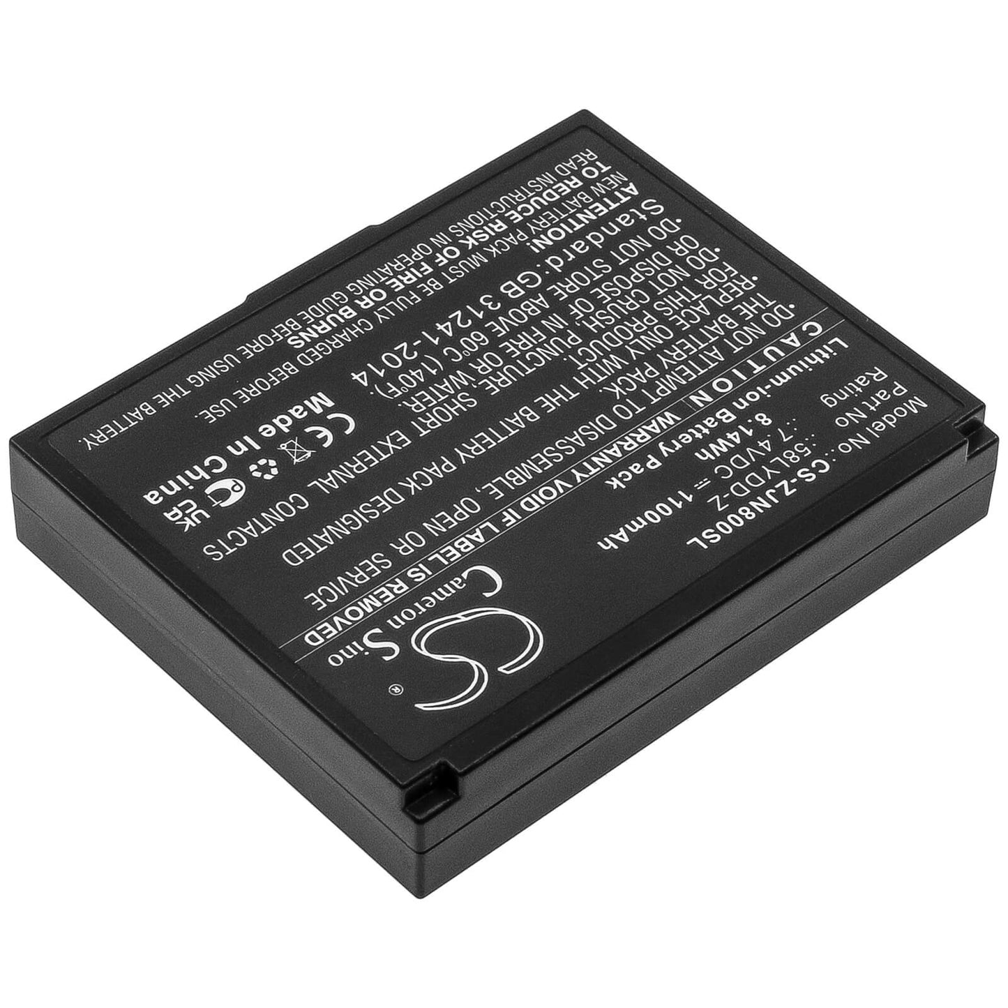 7.4V, 1100mAh, Li-ion Battery fits Zjiang, Zj-5802, Zj-8001, 8.14Wh