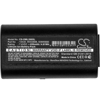 7.4V, 650mAh, Li-ion Battery fits Dymo, 260p, 280, 4.81Wh