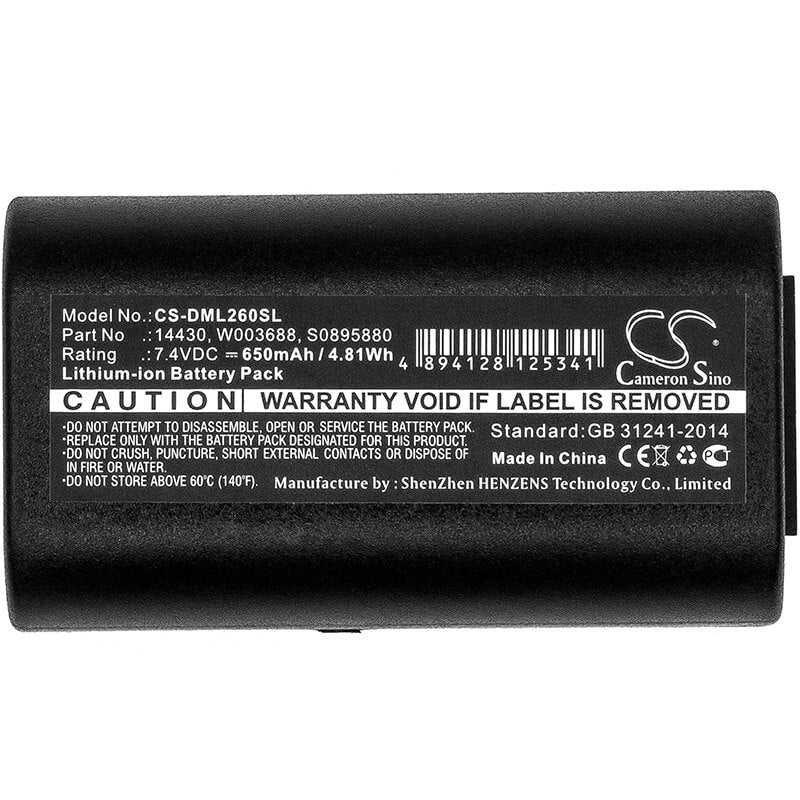7.4V, 650mAh, Li-ion Battery fits 3m, Pl200, 4.81Wh