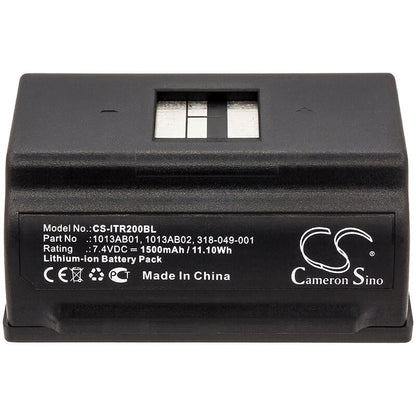 CS-ITR200BL, Portable Printer 7.4V, 1500mAh, Li-ion Battery fits Intermec, Pr2, Pr3, 11.1Wh