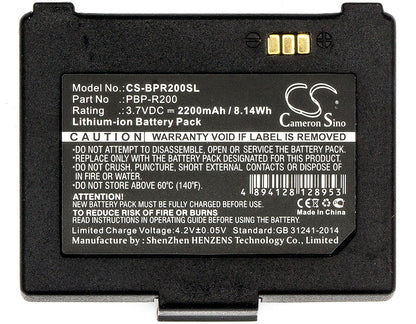 3.7V, 2200mAh, Li-ion Battery fits Bixolon, Spp-r200, Spp-r200/ii, 8.14Wh