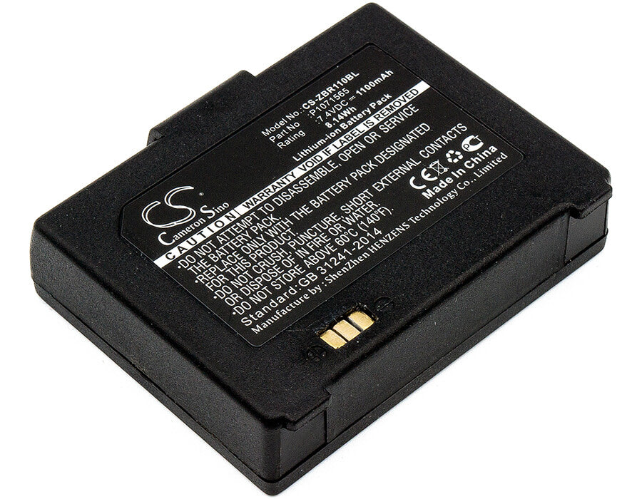 7.4V, 1100mAh, Li-ion Battery fits Zebra, Zq110, Zq220, 8.14Wh