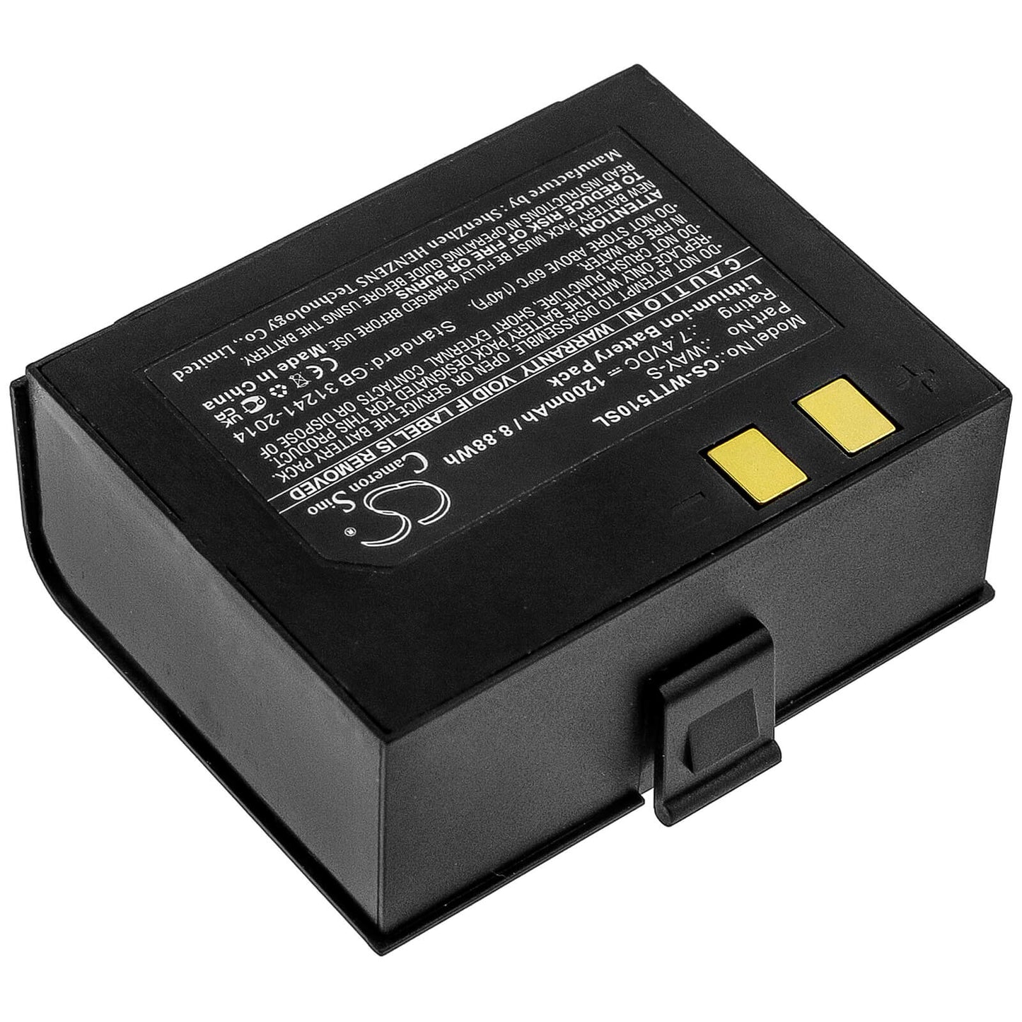 7.4V, 1200mAh, Li-ion Battery fits Way Systems, Mtt 1510 Printer, Way-s, 8.88Wh
