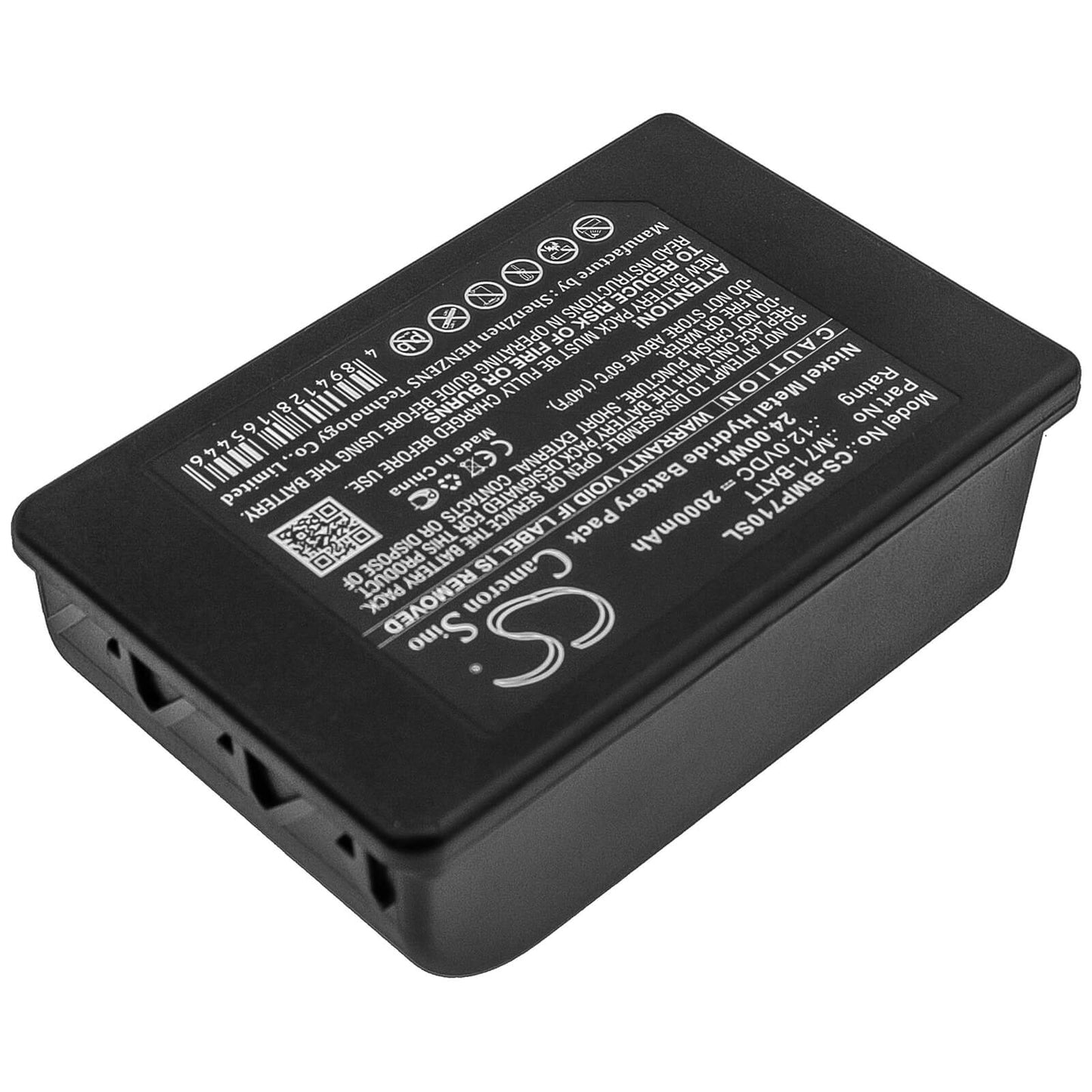 12.0V, 2000mAh, Ni-MH Battery fits Brady, Bmp71, 24Wh