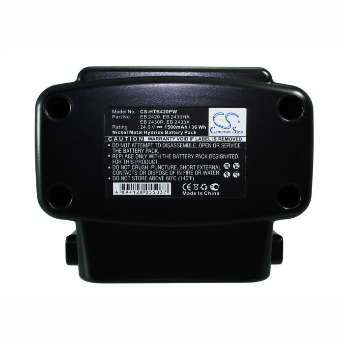 24.0V, 1500mAh, Ni-MH Battery fits Hitachi, C 7d, Cr 24dv, 36Wh