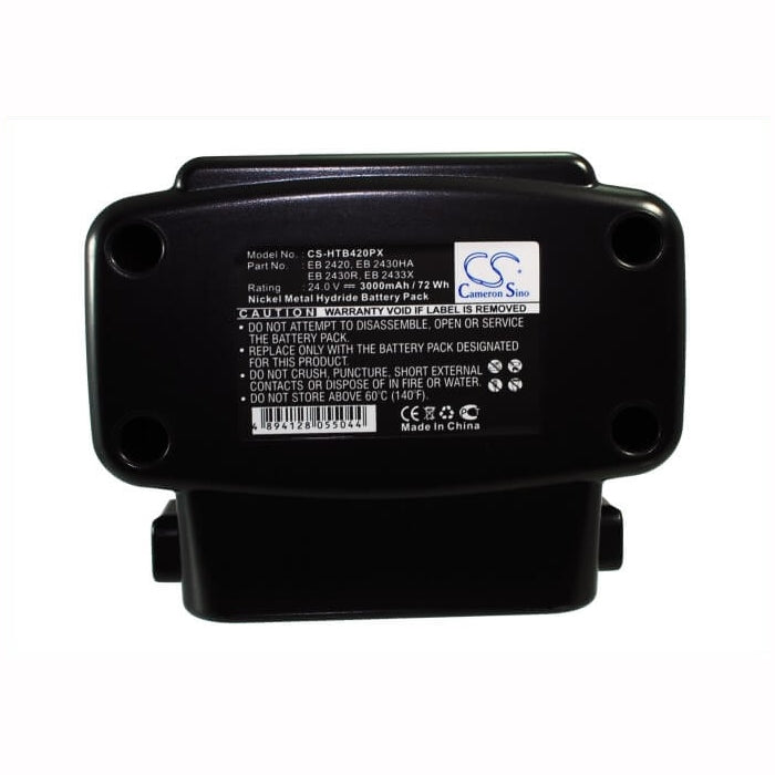 24.0V, 3000mAh, Ni-MH Battery fits Hitachi, C 7d, Cr 24dv, 72Wh