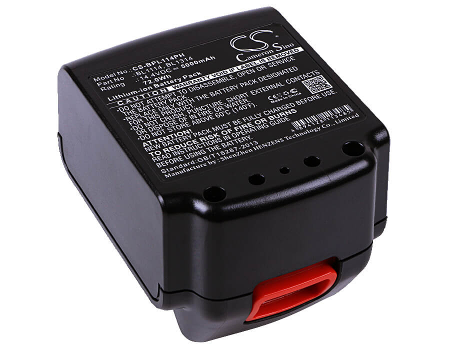 14.4V, 5000mAh, Li-ion Battery fits Black & Decker, Asl146bt12a, Asl146k, 72Wh