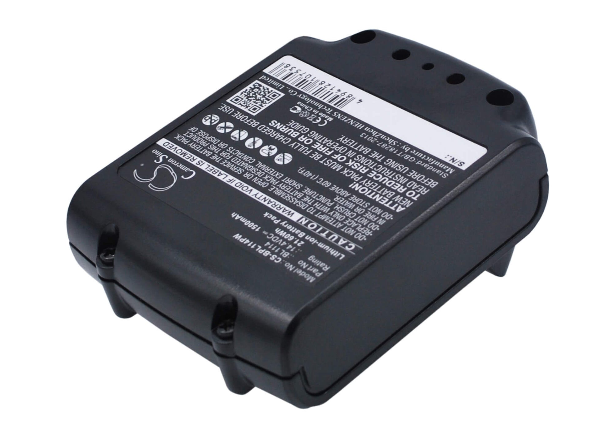 14.4V, 1500mAh, Li-ion Battery fits Black & Decker, Asl146bt12a, Asl146k, 21.6Wh