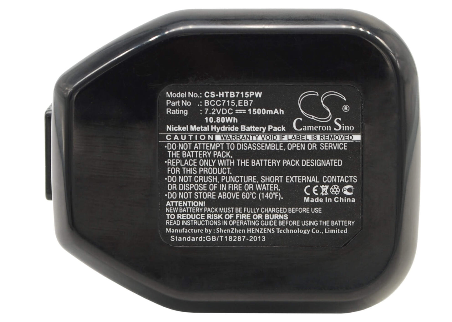 7.2V, 1500mAh, Ni-MH Battery fits Hitachi, Dn10dsa, Dn10dta, 10.8Wh