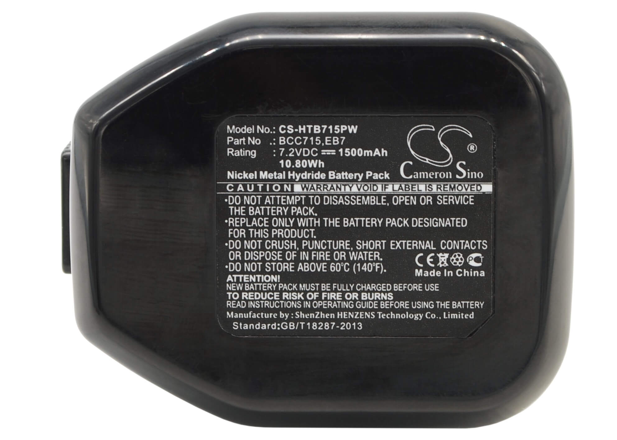 7.2V, 1500mAh, Ni-MH Battery fits Hitachi, Dn10dsa, Dn10dta, 10.8Wh