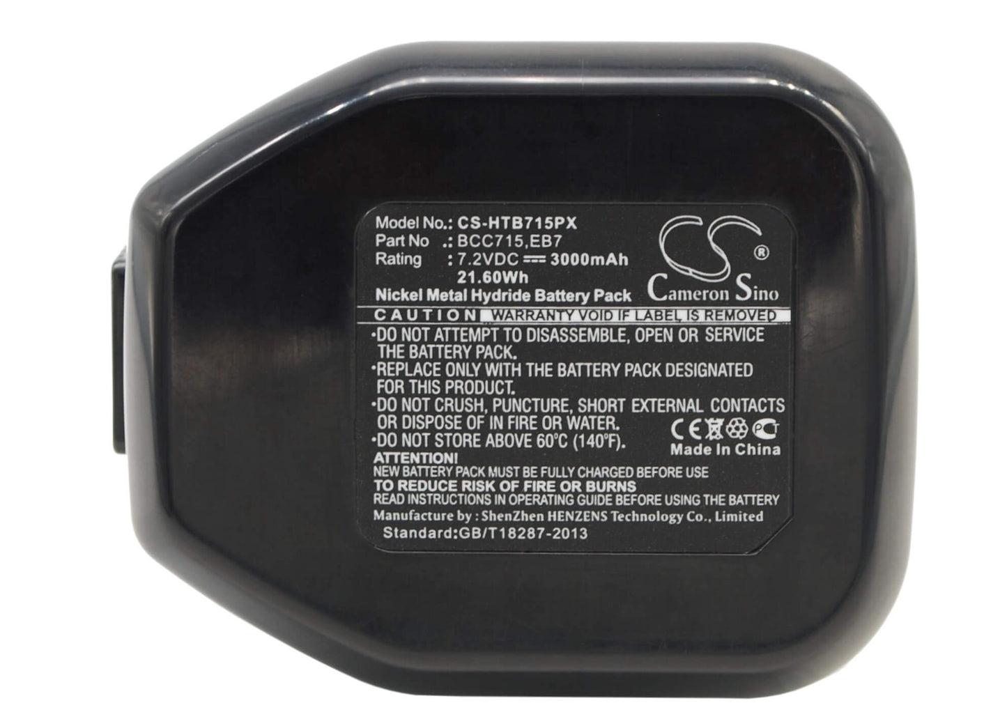 7.2V, 3000mAh, Ni-MH Battery fits Hitachi, Dn10dsa, Dn10dta, 21.6Wh