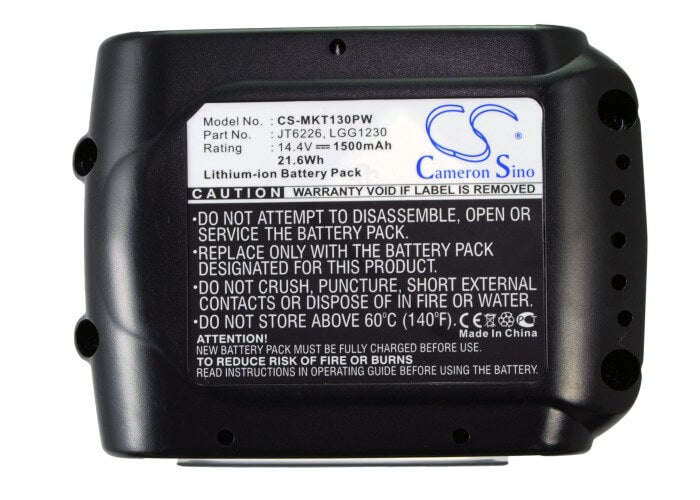14.4V, 1500mAh, Li-ion Battery fits Makita, Bbo140, Bcf050, 21.6Wh