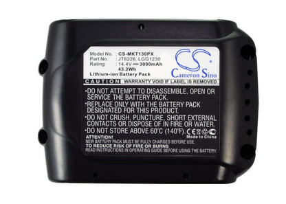 14.4V, 3000mAh, Li-ion Battery fits Makita, Bbo140, Bcf050, 43.2Wh