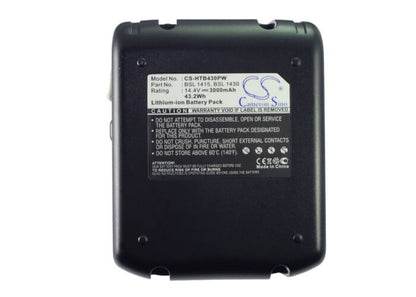 14.4V, 3000mAh, Li-ion Battery fits Hitachi, 14dsl, C 14dsl, 43.2Wh