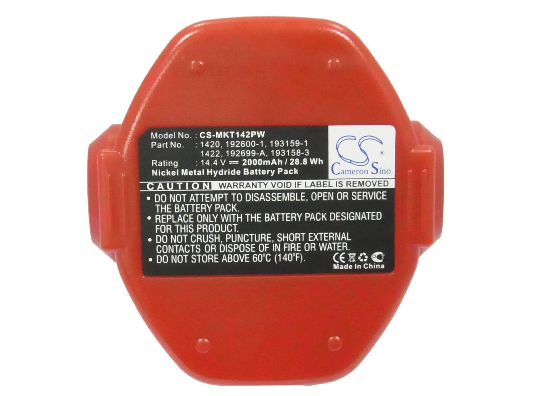 14.4V, 2000mAh, Ni-MH Battery fits Makita, 1051d, 1051dwa, 28.8Wh