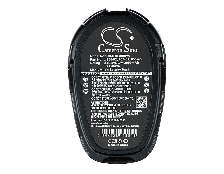 10.8V, 2000mAh, Li-ion Battery fits Dremel, 8000-01, 8001-01, 21.6Wh