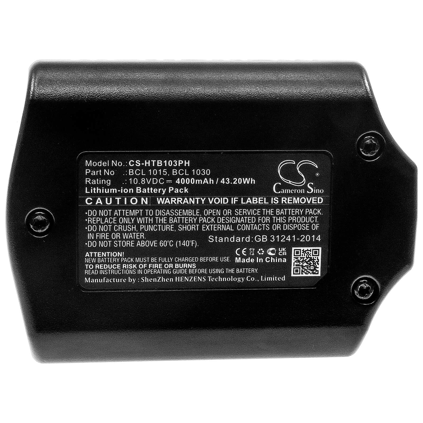 10.8V, 4000mAh, Li-ion Battery fits Hitachi, Cj10dl, Cr 10dl, 43.2Wh