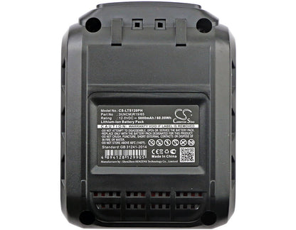 12.0V, 5000mAh, Li-ion Battery fits Lux-tools, Abs-12-li, 60Wh