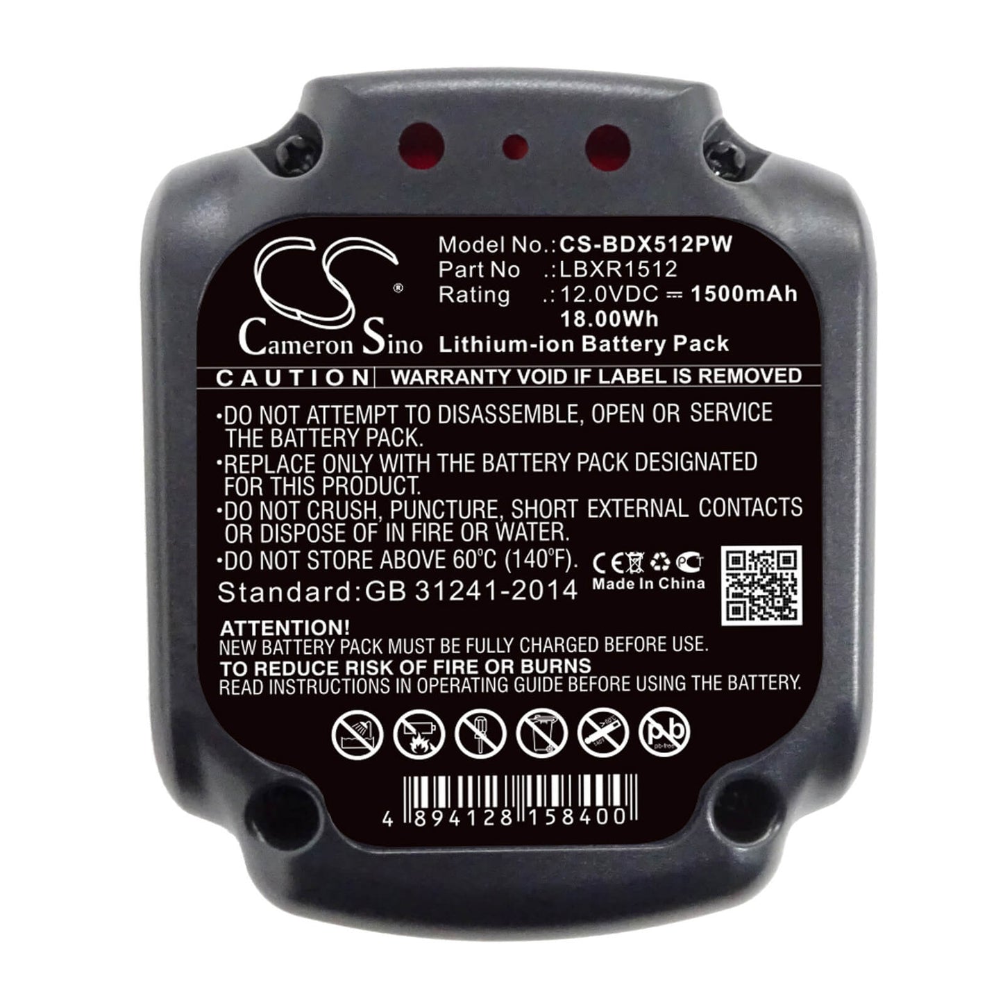 12.0V, 1500mAh, Li-ion Battery fits Black & Decker, Bdcd112, Bdcd12, 18Wh