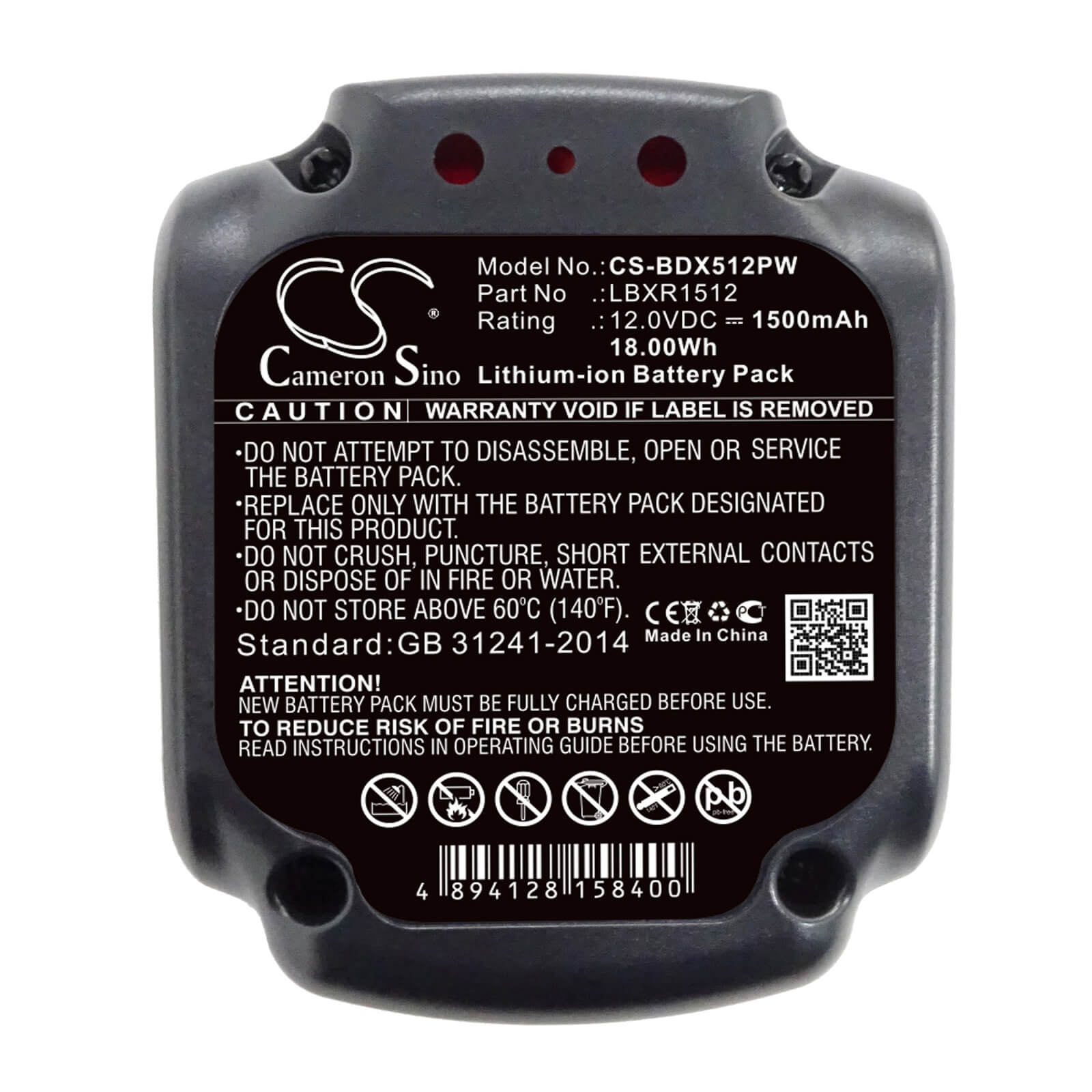 12.0V, 1500mAh, Li-ion Battery fits Black & Decker, Bdcd112, Bdcd12, 18Wh