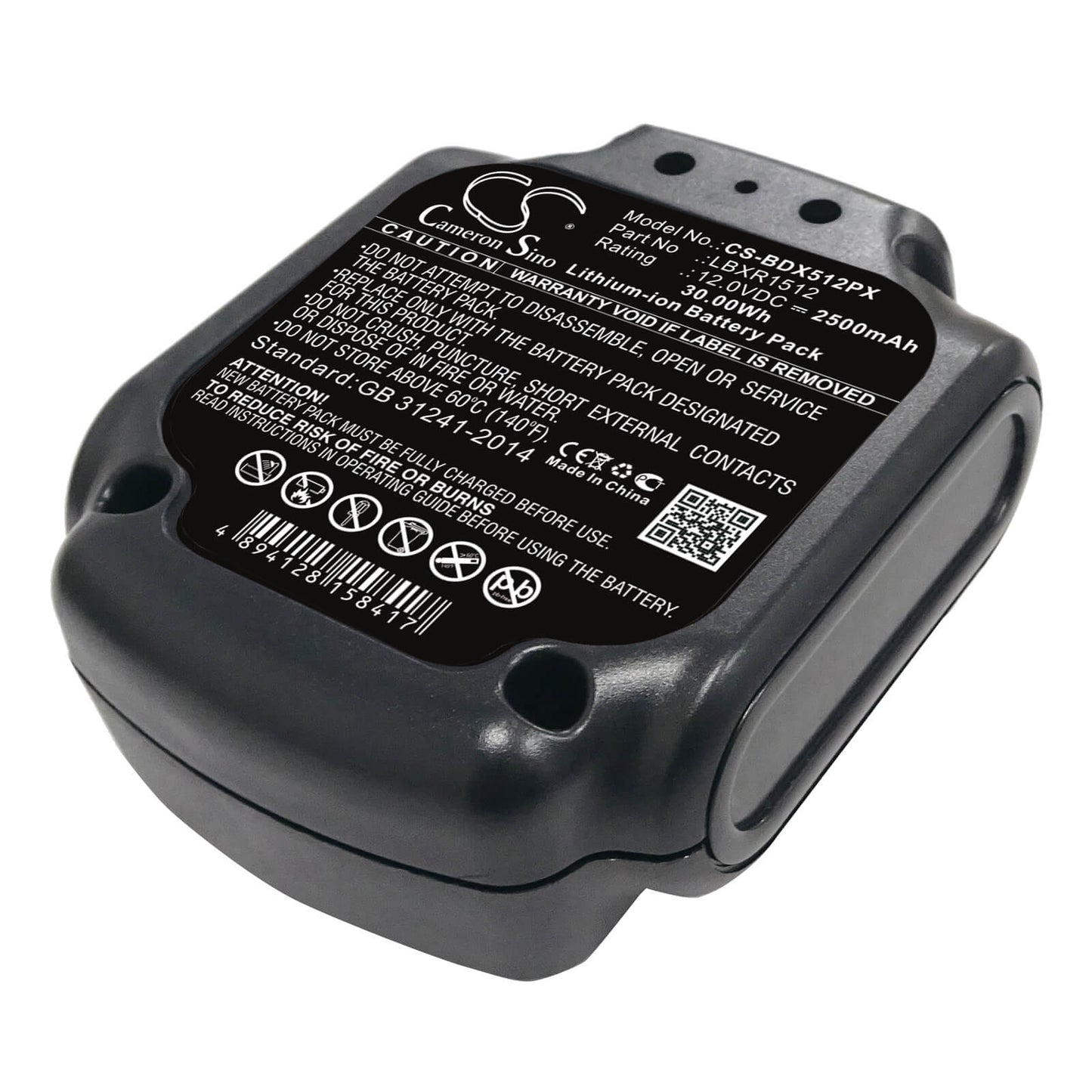 12.0V, 2500mAh, Li-ion Battery fits Black & Decker, Bdcd112, Bdcd12, 30Wh