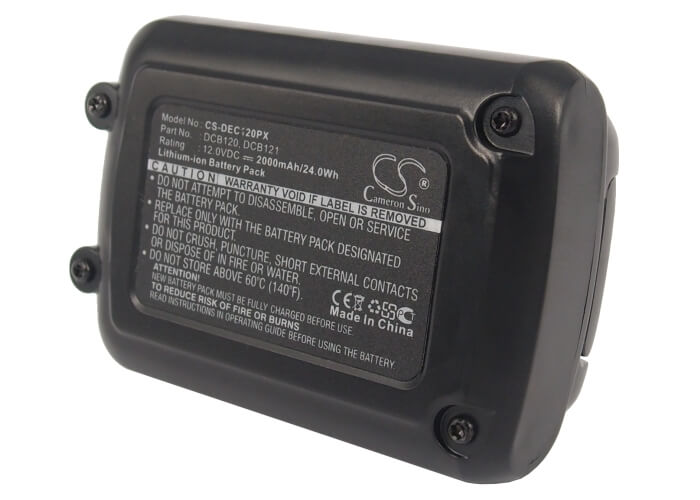 12.0V, 2000mAh, Li-ion Battery fits Dewalt, 12v Max Li-ion, Dcd700, 24Wh