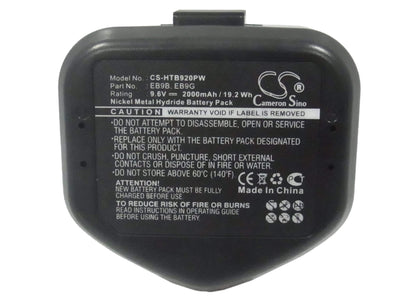 9.6V, 2000mAh, Ni-MH Battery fits Hitachi, Ck 12d, Ck 12dy, 19.2Wh