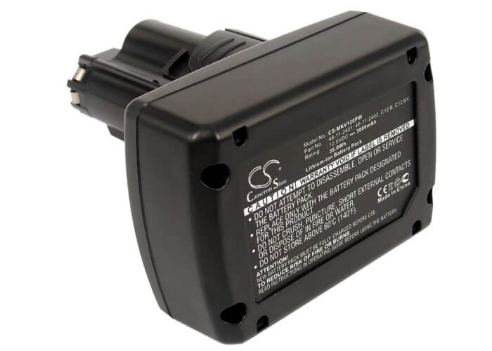 12.0V, 3000mAh, Li-ion Battery fits Milwaukee, 2207-20, 2207-21, 36Wh