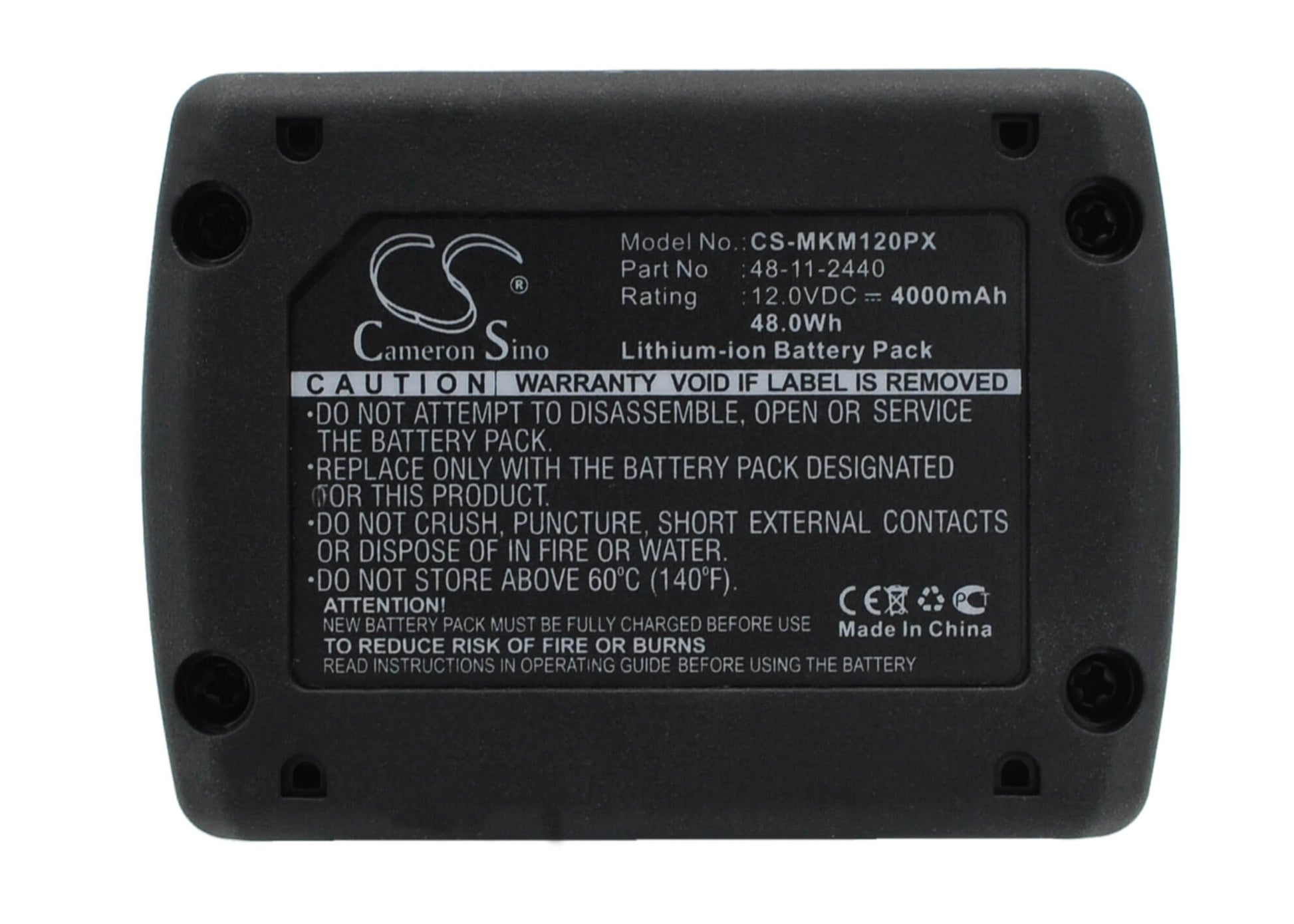 12.0V, 4000mAh, Li-ion Battery fits Milwaukee, C12 Fm, C12 Hz, 48Wh