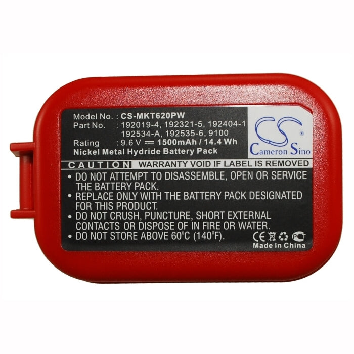 9.6V, 1500mAh, Ni-MH Battery fits Makita, 1022dw, 6014dw, 14.4Wh