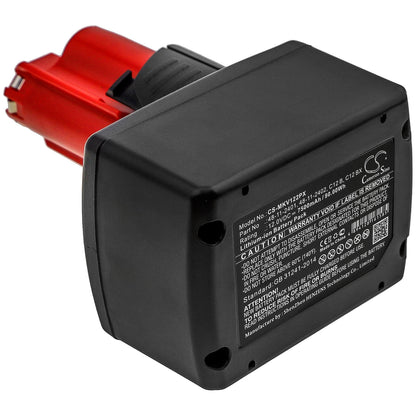12.0V, 7500mAh, Li-ion Battery fits Milwaukee, 2207-20, 2207-21, 90Wh
