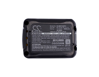 12.0V, 5000mAh, Li-ion Battery fits Makita, 12v Max Cxt Tool, 12-volt Max Cxt, 60Wh