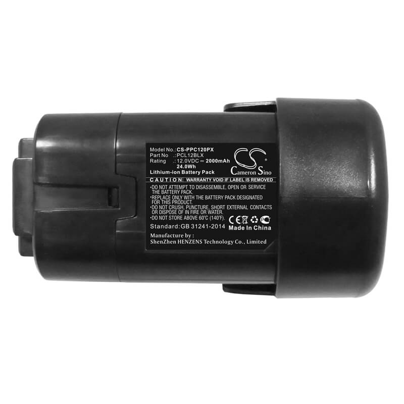 12.0V, 2000mAh, Li-ion Battery fits Porter Cable, Pcl120crc, Pcl120crc-2, 24Wh