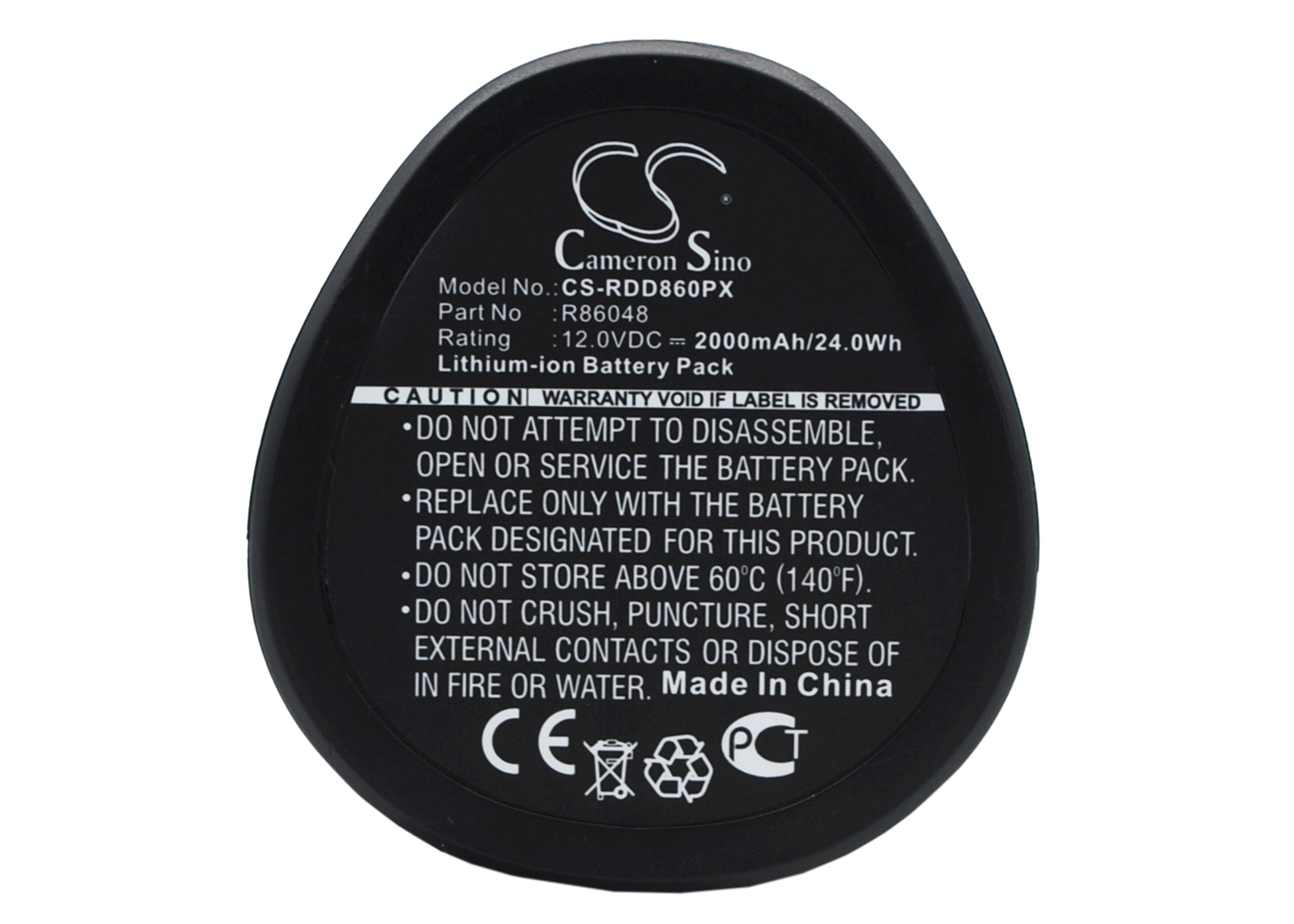 12.0V, 2000mAh, Li-ion Battery fits Ridgid, Ac82049, Ac82059, 24Wh