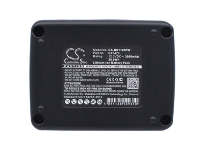 12.0V, 3000mAh, Li-ion Battery fits Bosch, 12-volt Max Tools, All 12v Max Pod Battery Style, 36Wh