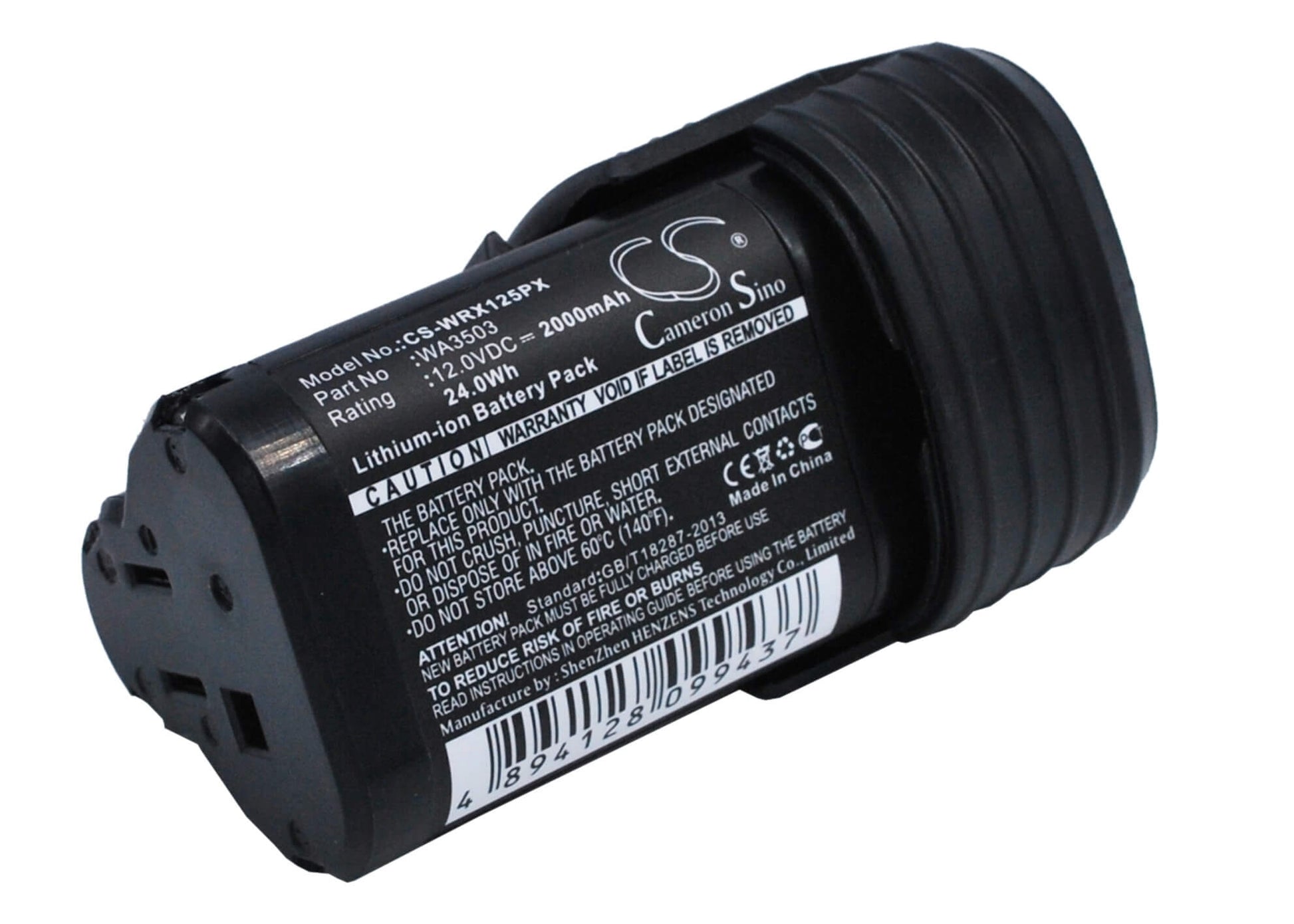 12.0V, 2000mAh, Li-ion Battery fits Worx, Wu288, Wx125, 24Wh