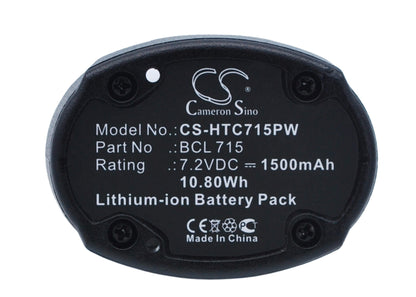 7.2V, 1500mAh, Li-ion Battery fits Hitachi, Wh7dl, 10.8Wh