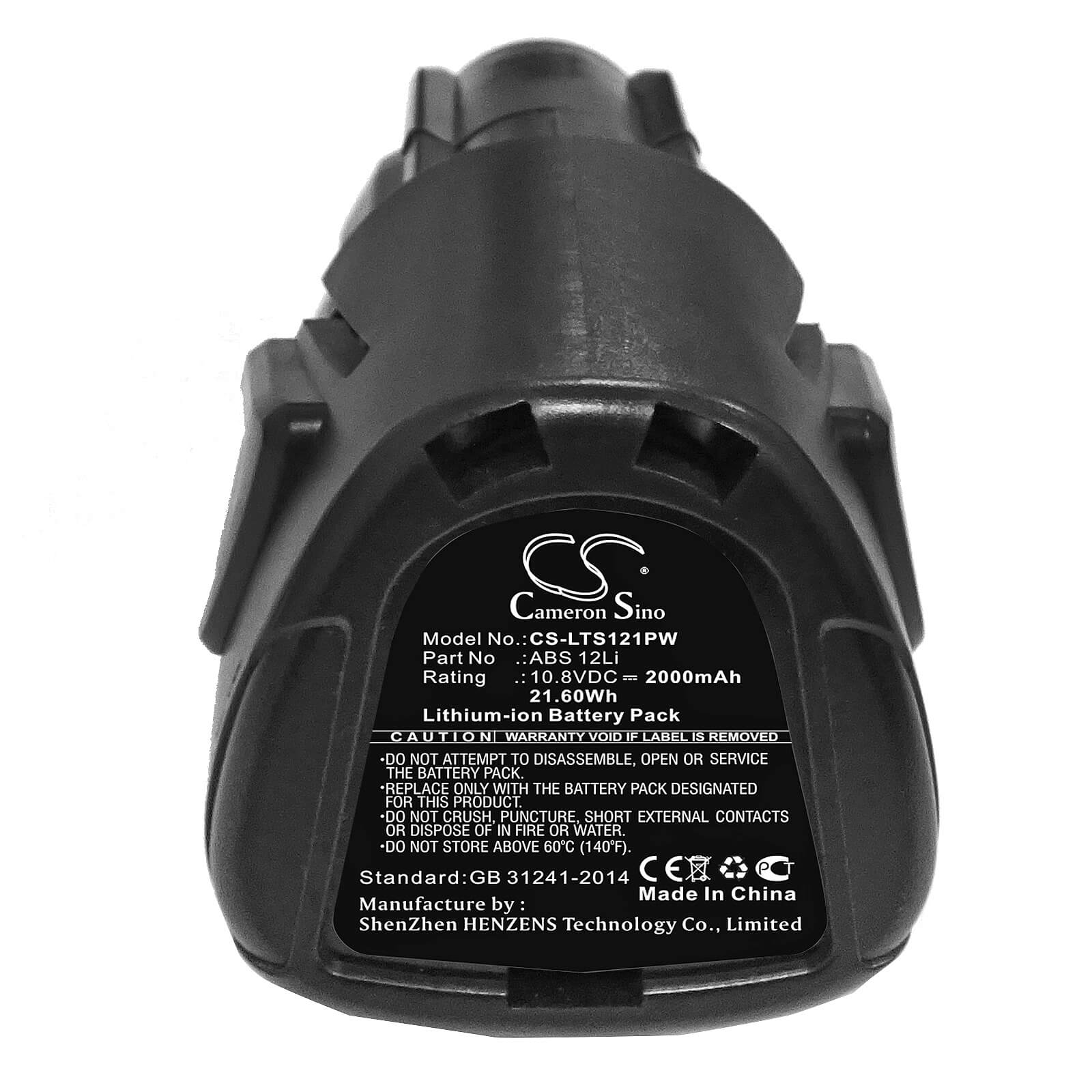 10.8V, 2000mAh, Li-ion Battery fits Lux-tools, Abs 12li 396951, 21.6Wh