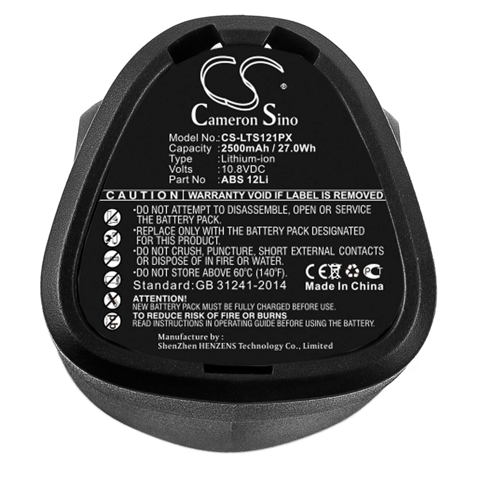 10.8V, 2500mAh, Li-ion Battery fits Lux-tools, Abs 12li 396951, 27Wh