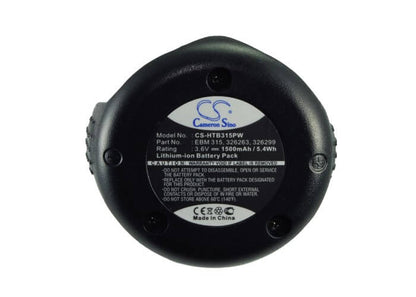 3.6V, 1500mAh, Li-ion Battery fits Hitachi, Db 3dl, Db 3dl2, 5.4Wh