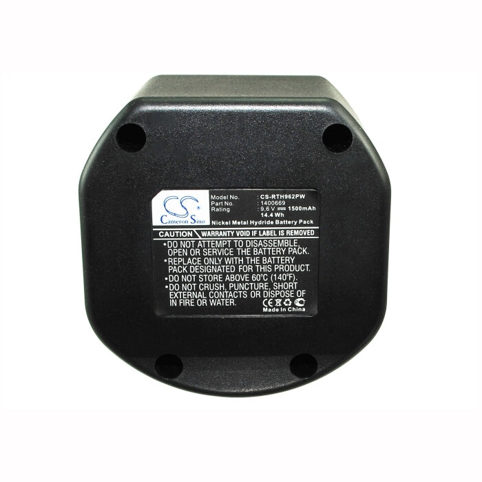 9.6V, 1500mAh, Ni-MH Battery fits Ryobi, Cth962k, Hp961, 14.4Wh