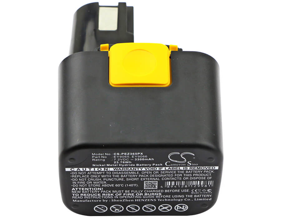 CS-PEZ365PX, Power Tools 7.2V, 3300mAh, Ni-MH Battery fits Panasonic, Ey3653, Ey3653cq, 23.76Wh