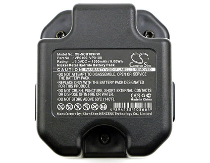 6.0V, 1500mAh, Ni-MH Battery fits Senco, Gt65da, Gt65rha, 9Wh