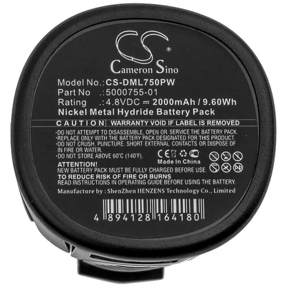 4.8V, 2000mAh, Ni-MH Battery fits Dremel, 7300, 7300-n/5, 9.6Wh