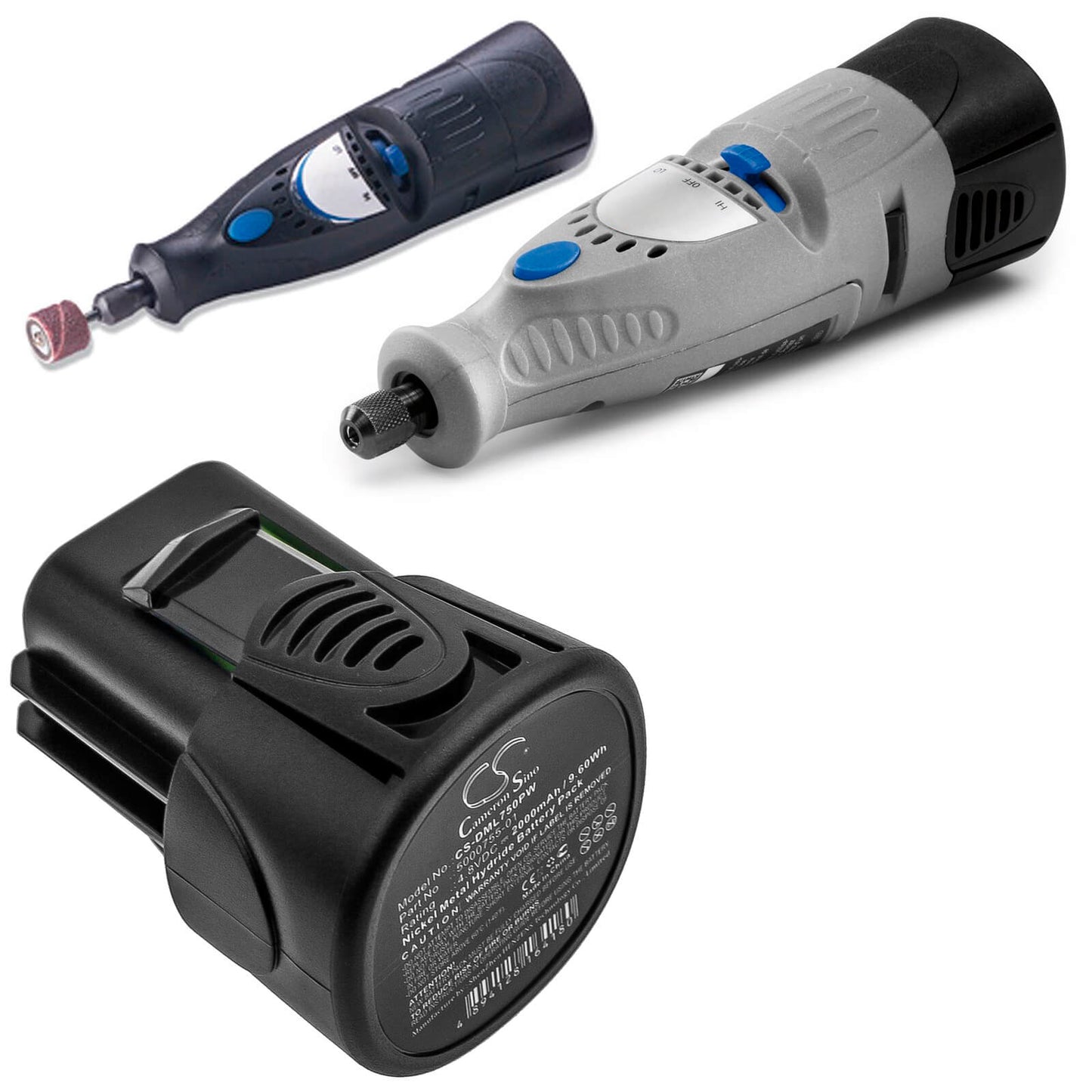 4.8V, 2000mAh, Ni-MH Battery fits Dremel, 7300, 7300-n/5, 9.6Wh