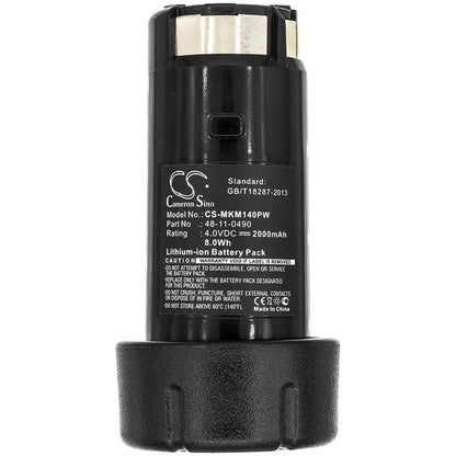 4.0V, 2000mAh, Li-ion Battery fits Milwaukee, 0490-20, 0490-22, 8Wh
