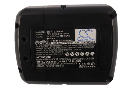 24.0V, 2100mAh, Ni-MH Battery fits Ryobi, Crh-2400re, Crh-240rh, 50.4Wh