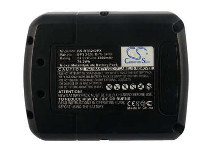 24.0V, 3300mAh, Ni-MH Battery fits Ryobi, Crh-2400re, Crh-240rh, 79.2Wh