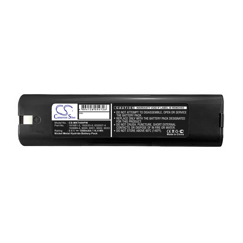 9.6V, 1500mAh, Ni-MH Battery fits Makita, 4000, 4093d, 14.4Wh