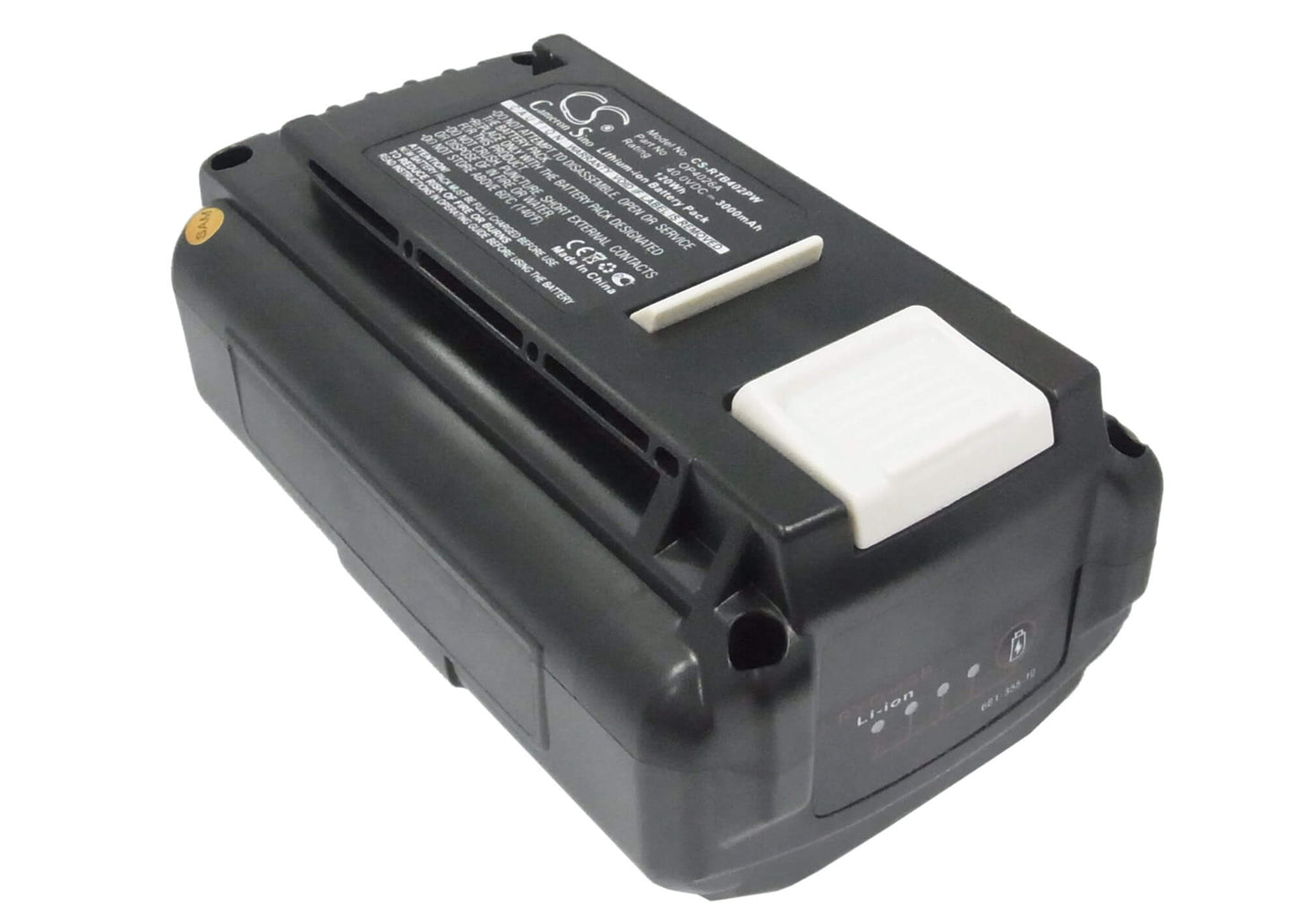 40.0V, 3000mAh, Li-ion Battery fits Ryobi, 40v 14 In Brushless Chain Saw, 40v 20 In Brushless, 120Wh